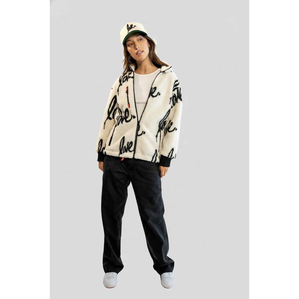 NEW RUBEN ROJAS women's the love sherpa jacket in white